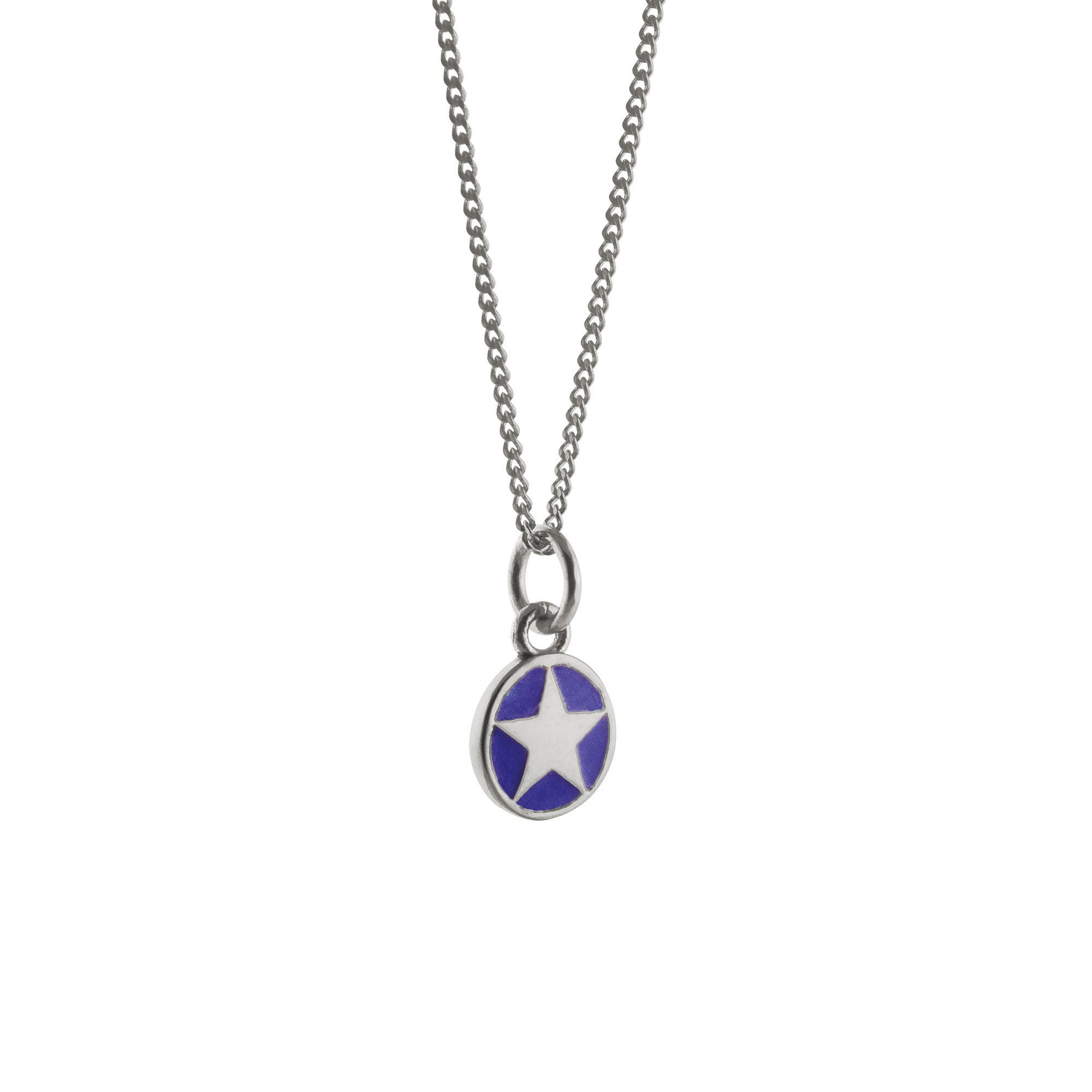 Sterling silver star enamel necklace 