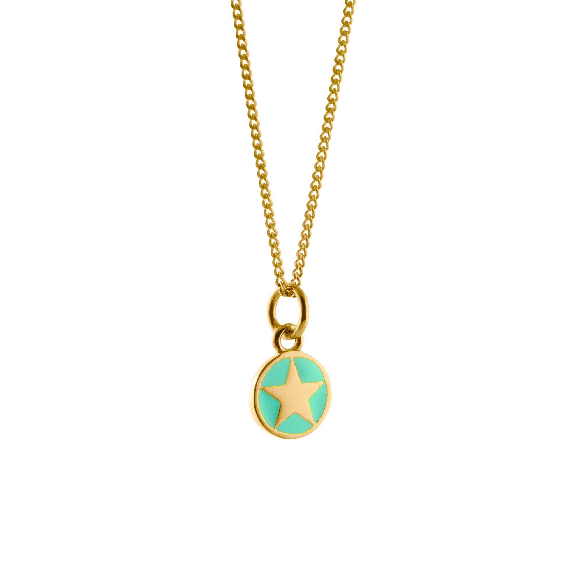 Gold Star necklace in jade enamel 