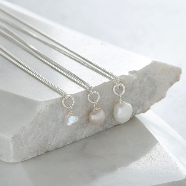 Baroque Pearl Necklace Sterling Silver