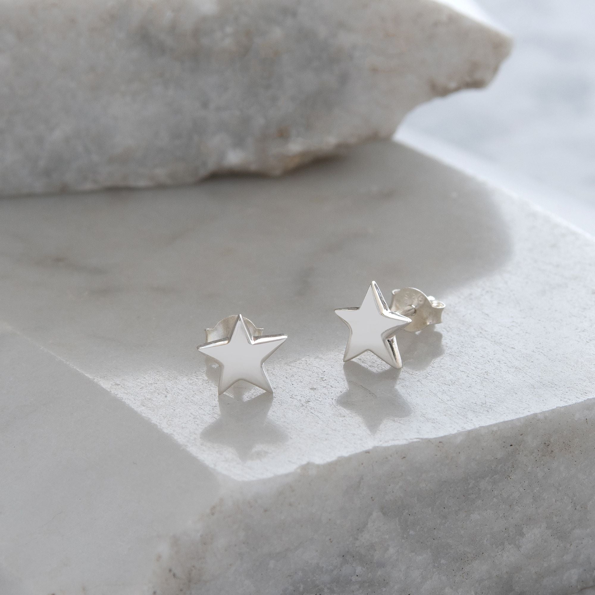 Star Stud Earrings Sterling Silver