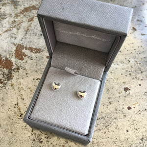 Heart Stud Earrings Sterling Silver
