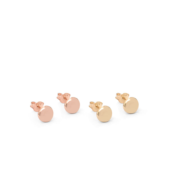 Blob Stud Earrings Gold or Rose Gold Vermeil