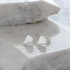 Art Deco Fan Stud Earrings Sterling Silver