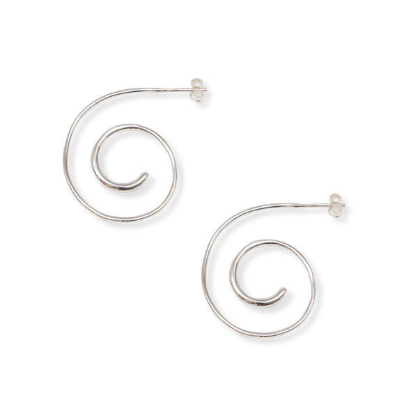 Spiral Hoop Earrings Sterling Silver