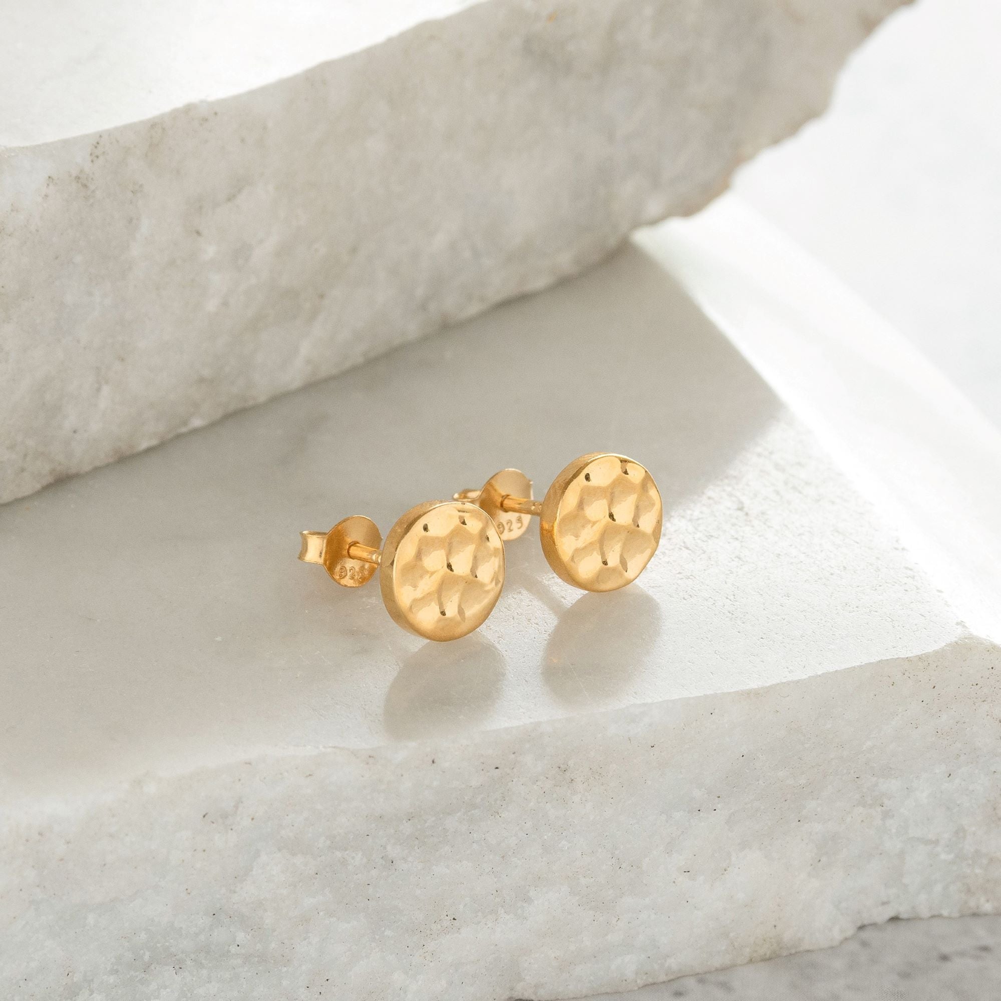 Hammered Gold Vermeil Stud Earrings