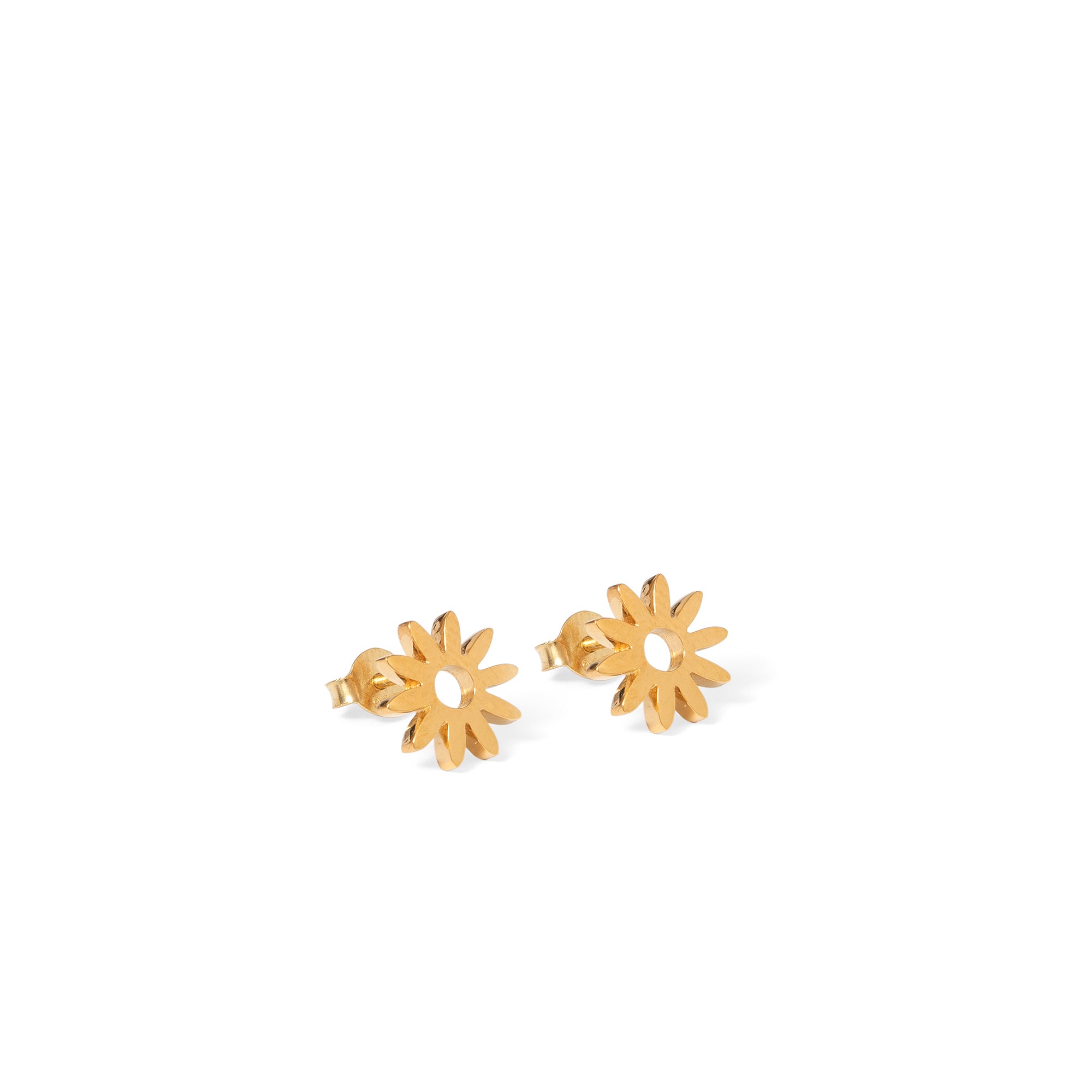 Flower Stud Earrings Gold Vermeil