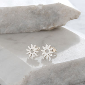 Flower Stud Earrings Sterling Silver