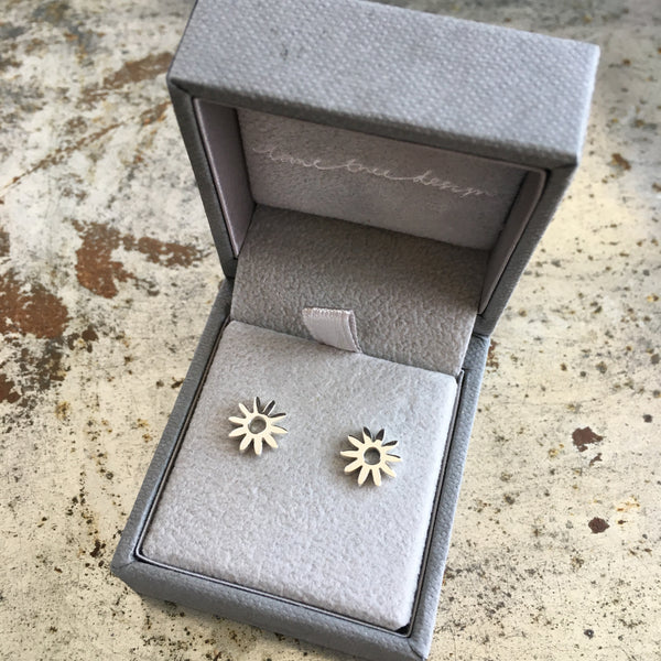 Flower Stud Earrings Sterling Silver