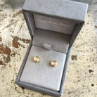 Birthstone Stud Earrings April Rock Crystal and Gold Vermeil