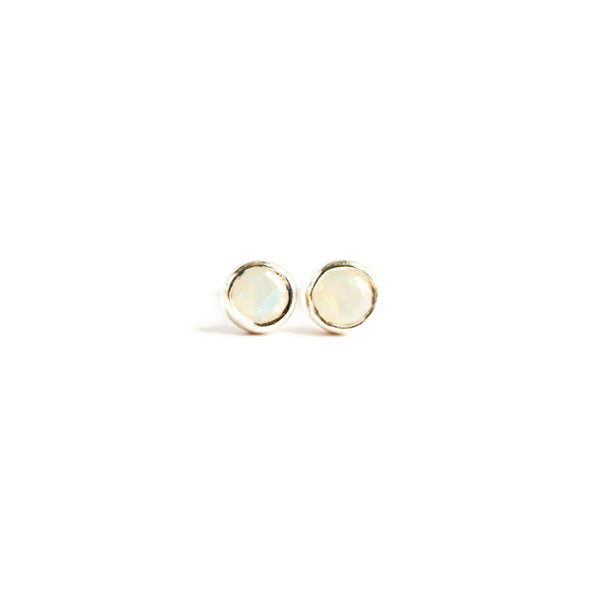 Mini Birthstone Stud Earrings Sterling Silver