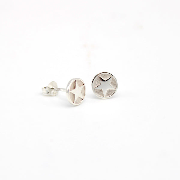 silver star insert earring 