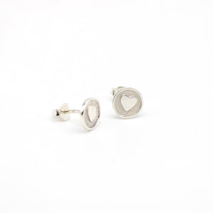 heart insert earrings in silver 