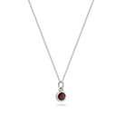 Birthstone Charm Necklace Sterling Silver