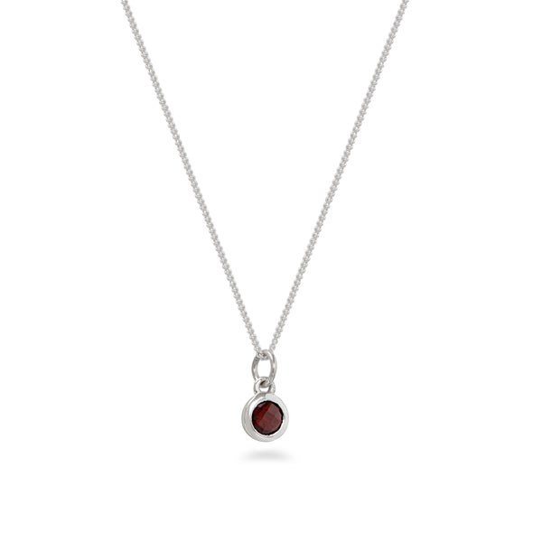 Birthstone Charm Necklace Sterling Silver
