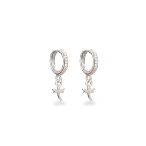 huge hoop earrings with diamanté's and mini dragonfly 