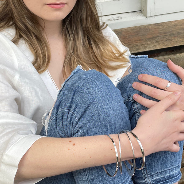 Elliptical Bangle Sterling Silver