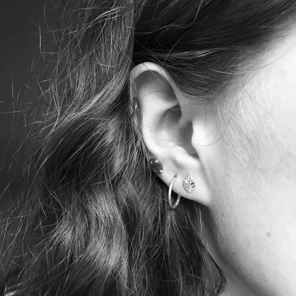Leaf Stud Earrings Sterling Silver