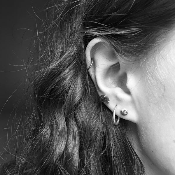 Blob Stud Earrings Gold or Rose Gold Vermeil