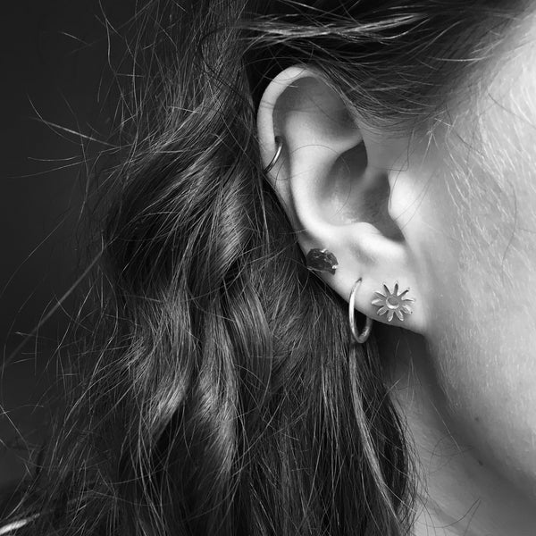 Flower Stud Earrings Sterling Silver