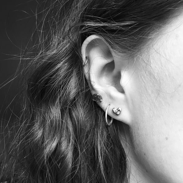 Heart Stud Earrings Gold or Rose Gold Vermeil