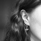 Half Hoop Earrings with Bee Sterling Silver