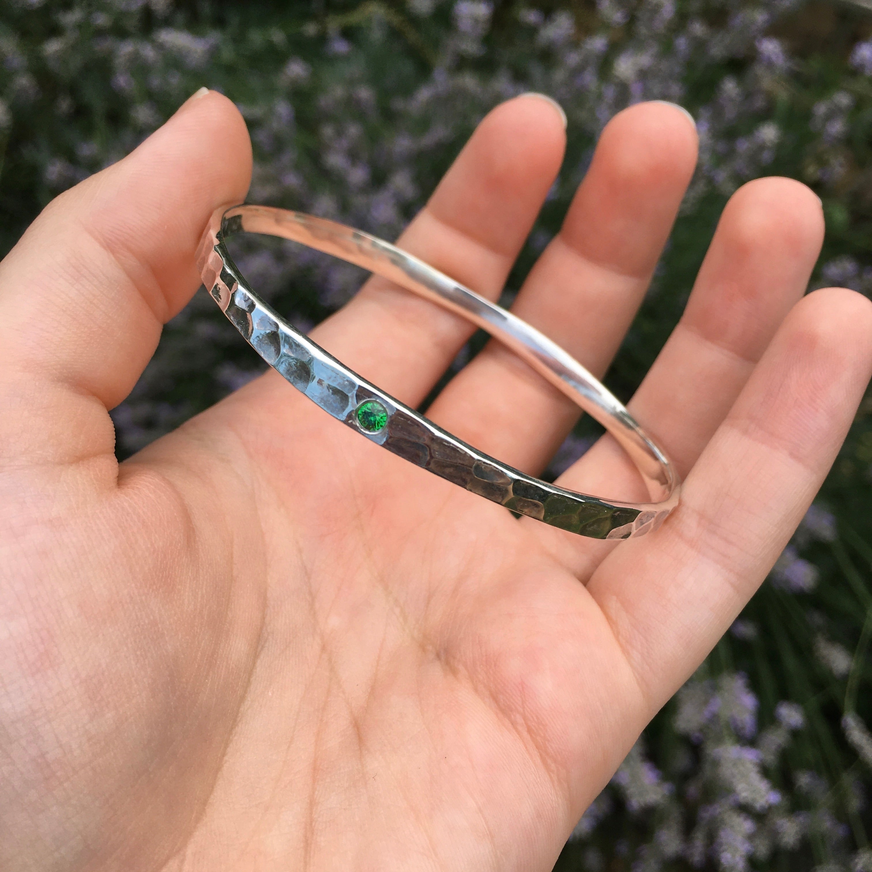 Silver bangles with stones hotsell