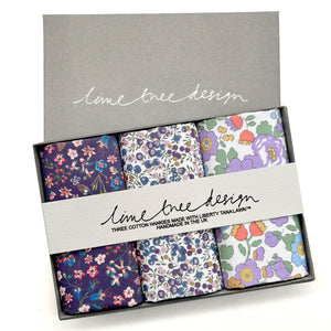 Mens pocket square or ladies hankie box of three