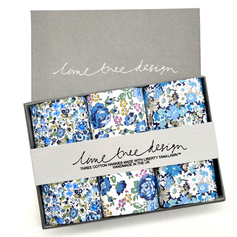 *NEW Gloria - 3 Hankies made with Liberty Fabric