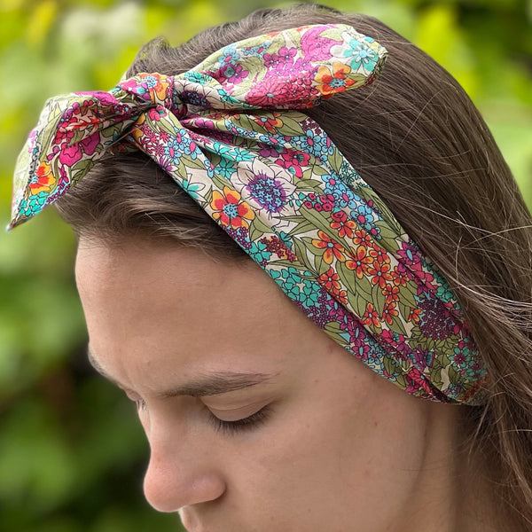 liberty fabric bandana head scarf 