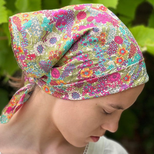 liberty fabric bandana head scarf 