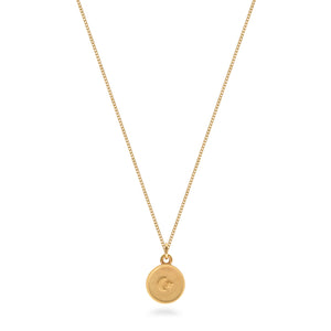 Moon and Star Insert Medallion Necklace
