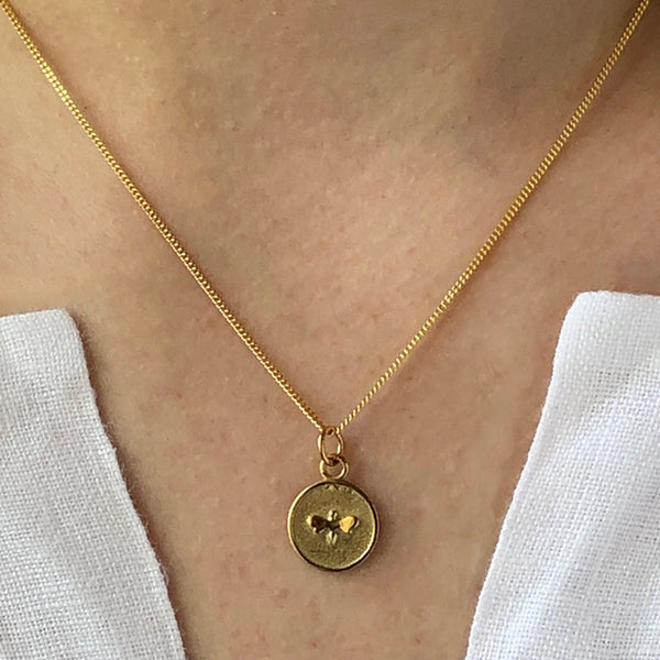 Bee Insert Medallion Necklace