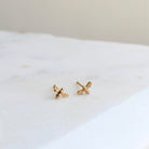 Mini Bee Stud Earrings 14ct Solid Gold