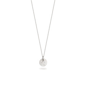 Mini Hammered Disc with Star Necklace Sterling Silver