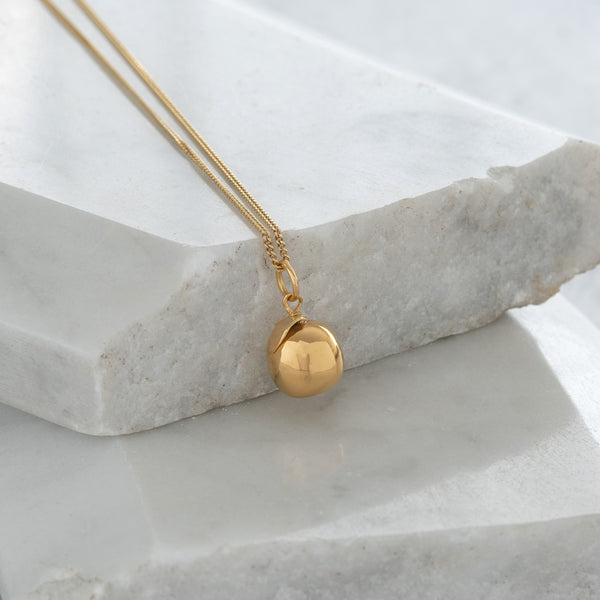 Apple Pendant Necklace Gold Vermeil