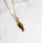 Fish Pendant Necklace Gold Vermeil