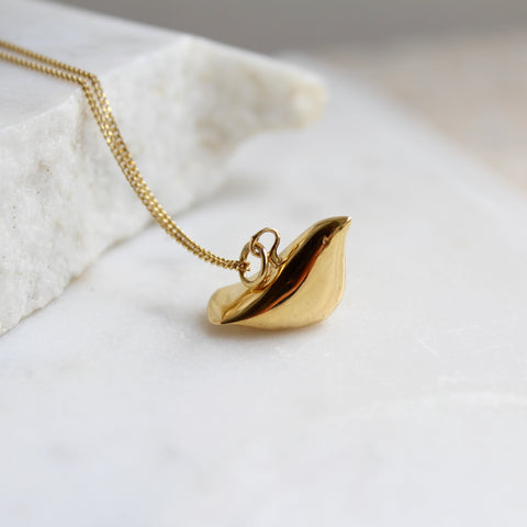Bird Pendant Necklace Gold Vermeil