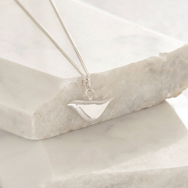 Bird Pendant Necklace Sterling Silver