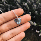 Hammered Heart Pendant Necklace Sterling Silver