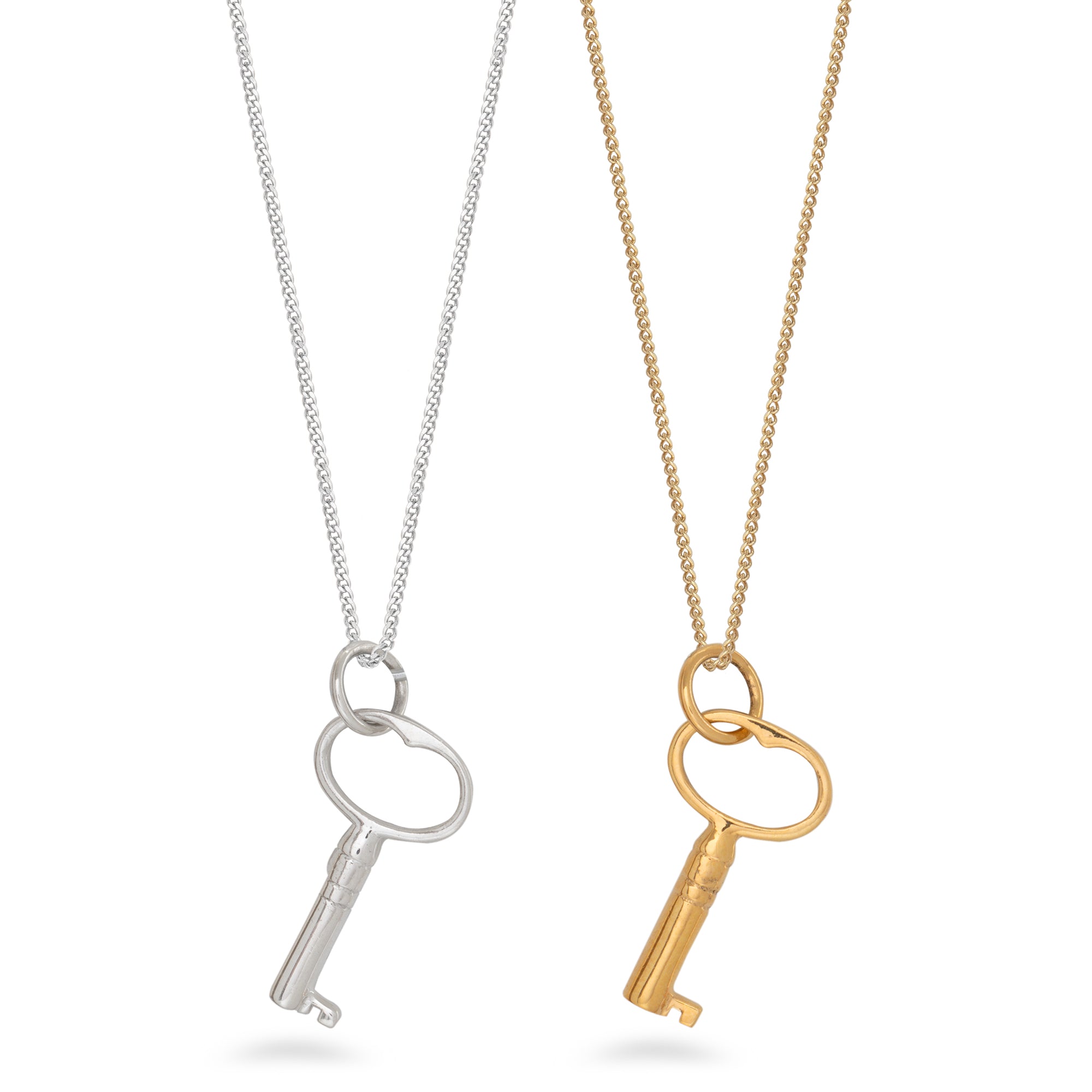 Gold chain with key pendant deals