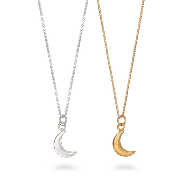 Moon Charm Necklace Gold Vermeil