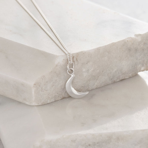 silver moon necklace 