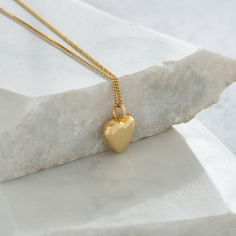 Heart Pendant Necklace Gold Vermeil