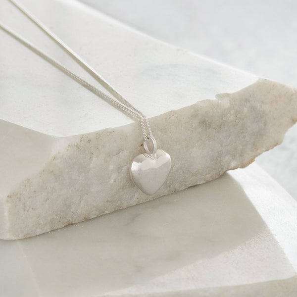 Heart Pendant Necklace Sterling Silver