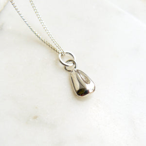 Sunflower Seed Charm Necklace Sterling Silver