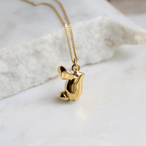 Rabbit Pendant Necklace Gold Vermeil