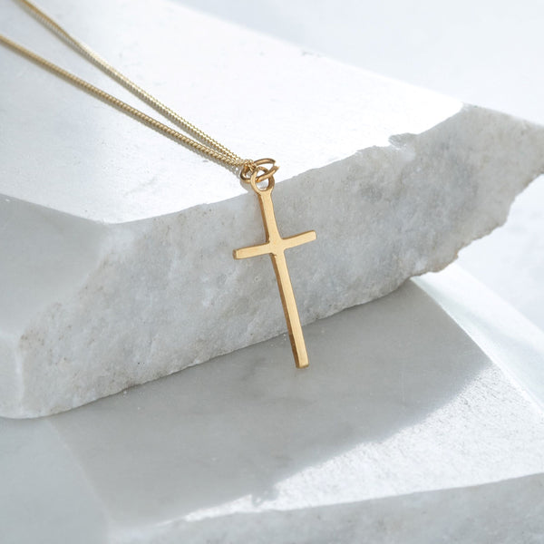 Cross Pendant Necklace Gold Vermeil