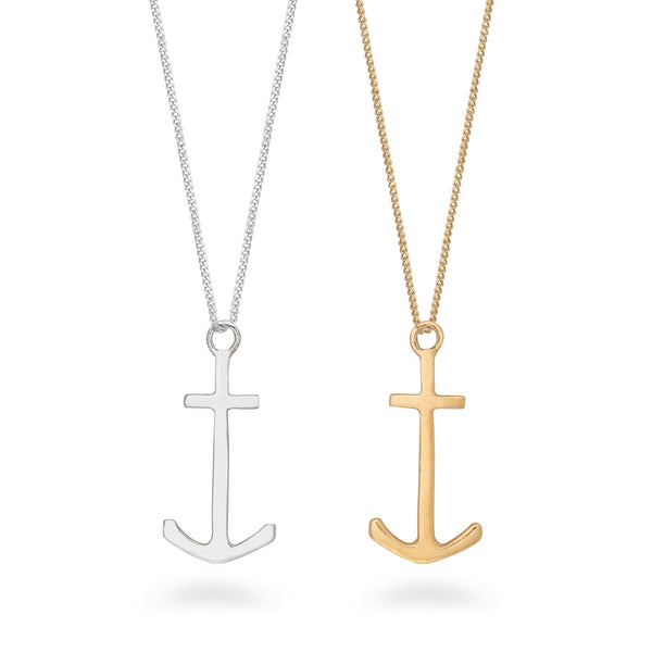 Anchor Pendant Necklace Sterling Silver