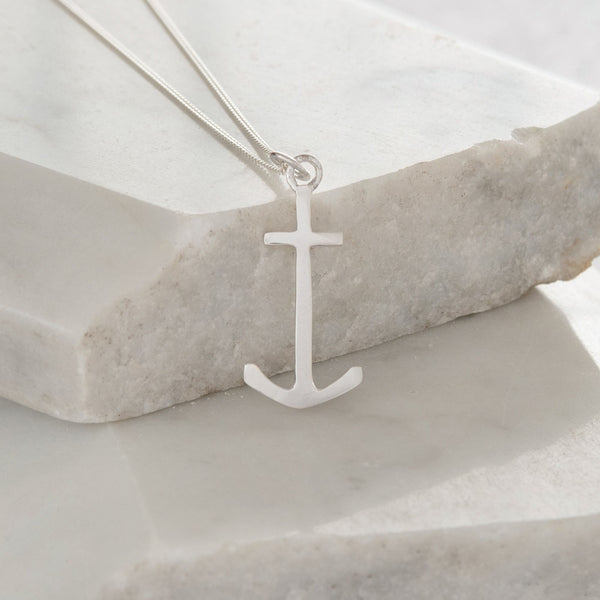 Anchor Pendant Necklace Sterling Silver