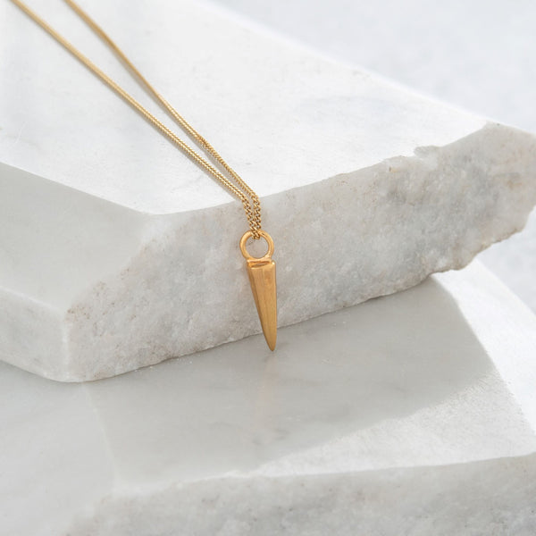 Tiny Cornet Charm Necklace Gold Vermeil